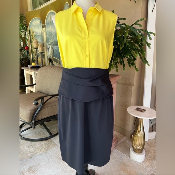 Akris Colorblock Pattern Knee-Length Dress - Picture 2 of 7